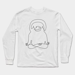 One Line Sloth Easy Pose Long Sleeve T-Shirt